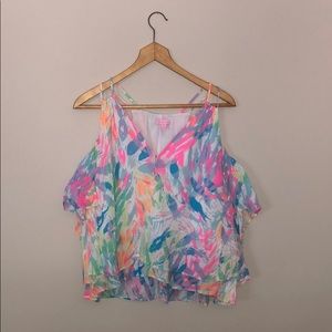 Lilly Pulitzer Sparking Sands off the shoulder top
